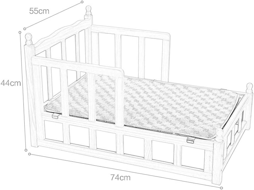Pet Bed Solid Wood Kennel Dog Bed Removable and Washable Kennel Pet Cat Litter Large and Medium-Sized Dog Supplies Away from Moisture Not Easy to Deform (A)