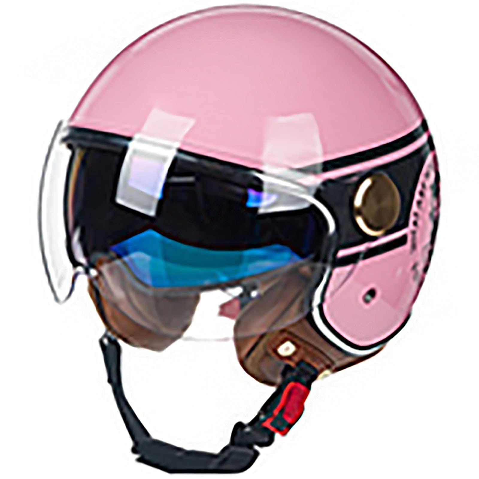 Neutralny otwarty kask motocyklowy Vintage Jet kask motocyklowy pół czaszki czapka z daszkiem z podwójnym wizjerem przeciwsłonecznym bezpieczny kask ochronny zatwierdzony ECE do sportów na świeżym