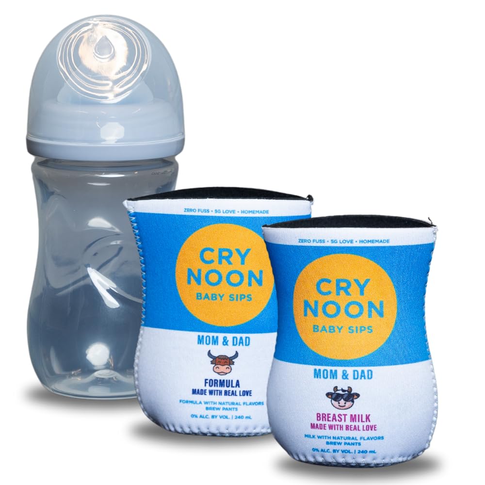 Brew Pants Hard Seltzer Themed Coozies for Baby Bottles - Funny Gift for New Parents & Baby Showers - (2 Premium Designed Neoprene Coozies + BPA/Lead/