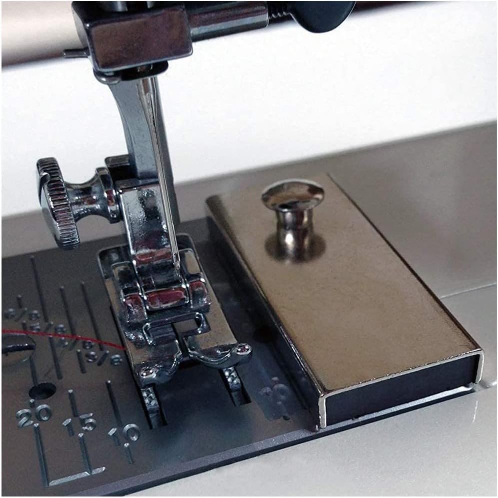 2 Pieces Magnetic Guide for Sewing Machine Sewing Straight Seam Metal Seam Guide Ruler Gauge Machine Attachments
