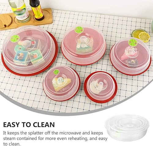 Miniatura 3 de 5pcs Horno Microondas Cubierta a prueba de aceite Cubierta de alimentos Microondas Splatter Plate Cocina Food (blanco)