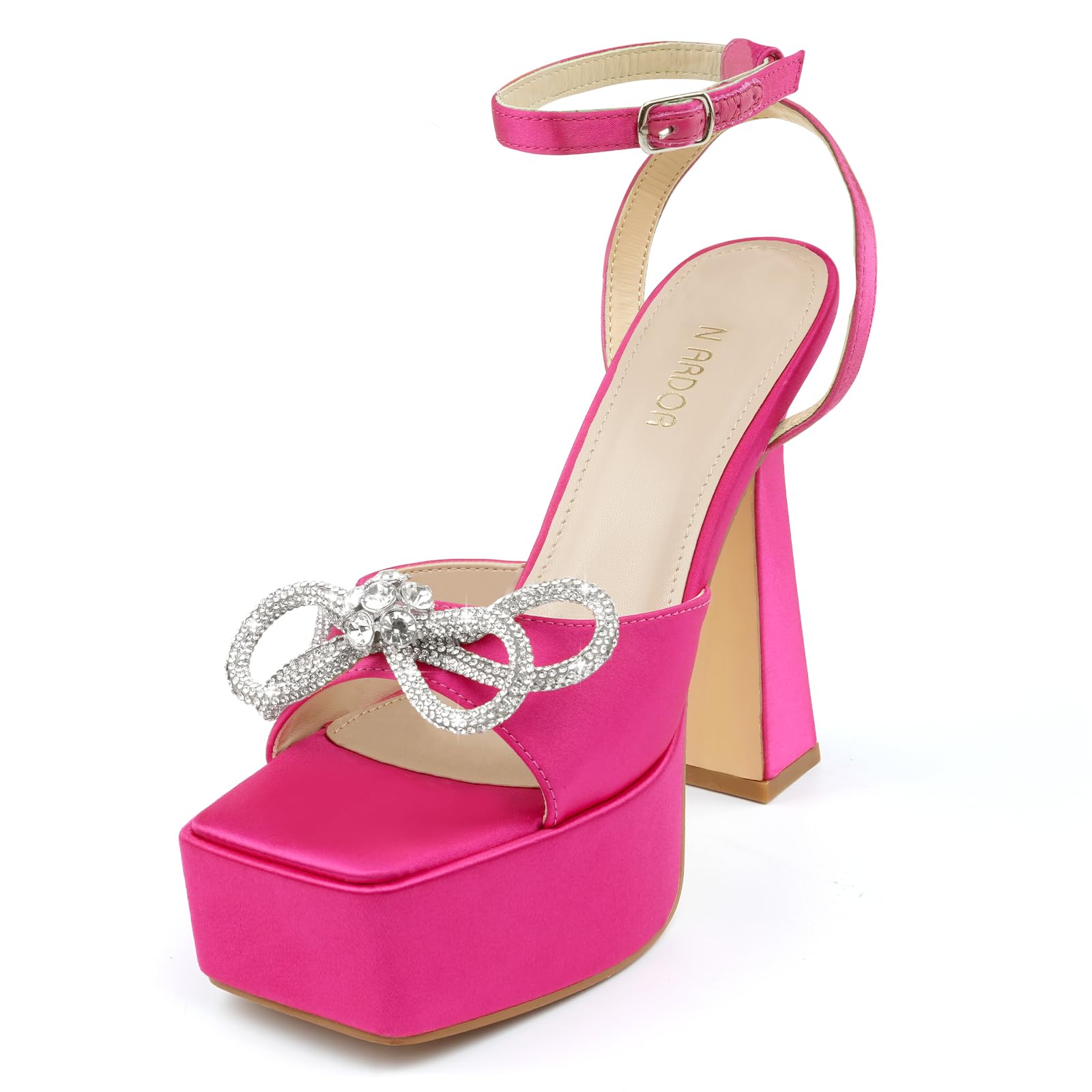 JENN ARDOR Women's Platform Heels Lace Up High Stroppy Sandals Butterfly Heeled Chunky Prom Shoes for Club Party Date (tie-up/buckle)