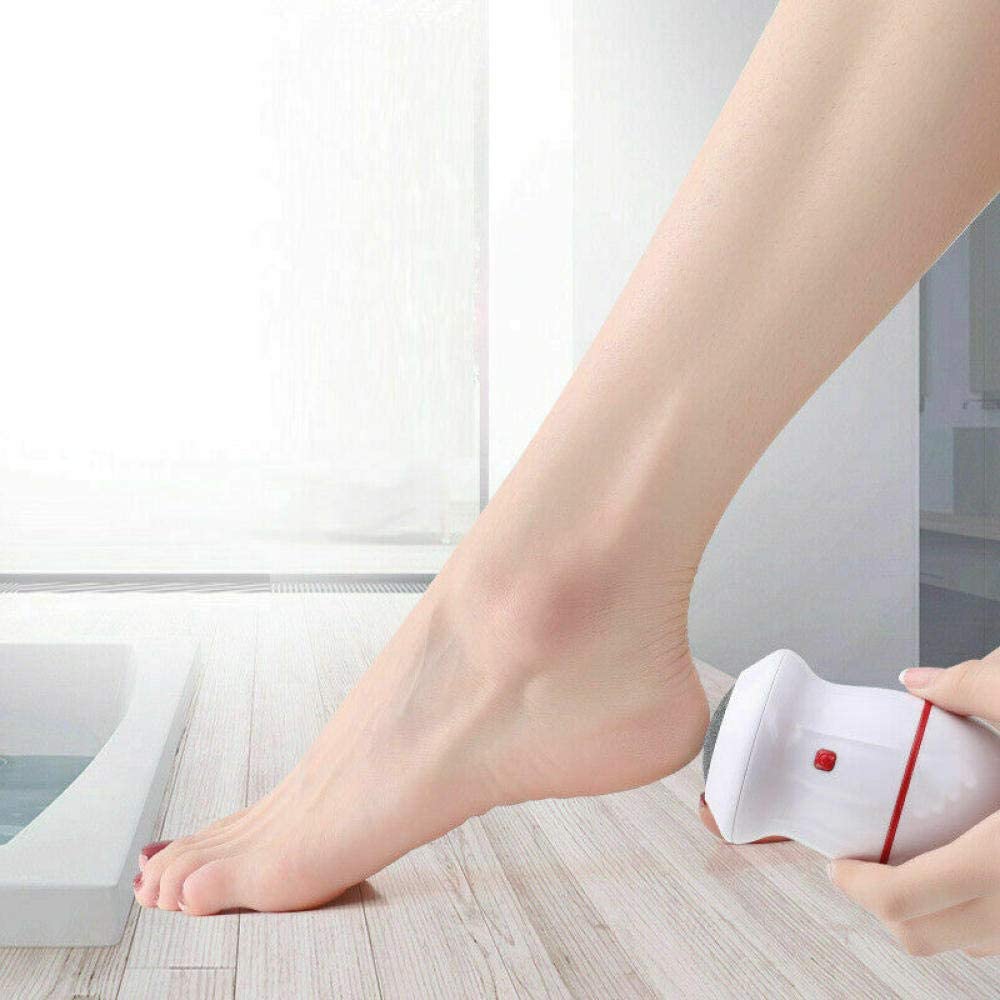 Lima eléctrica para pies, Lima eléctrica para pies, pedicura, Lima para pies, removedor de Callos Duros, Herramienta para Callos con 2 Rodillos-Rosa