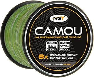 1070m Camo Fishing Line Bulk Spool 18lb Carp Pike Coarse NGT Camou