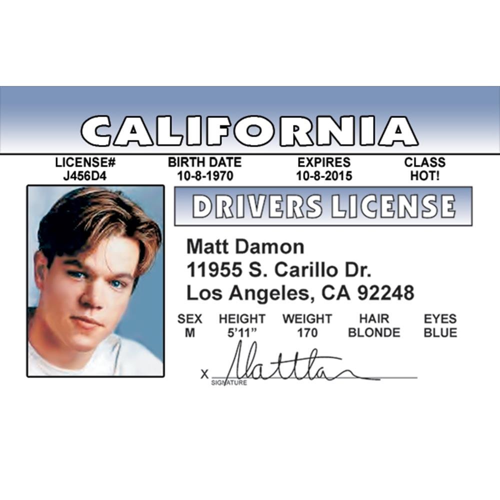 Matt Damon's Driver's License