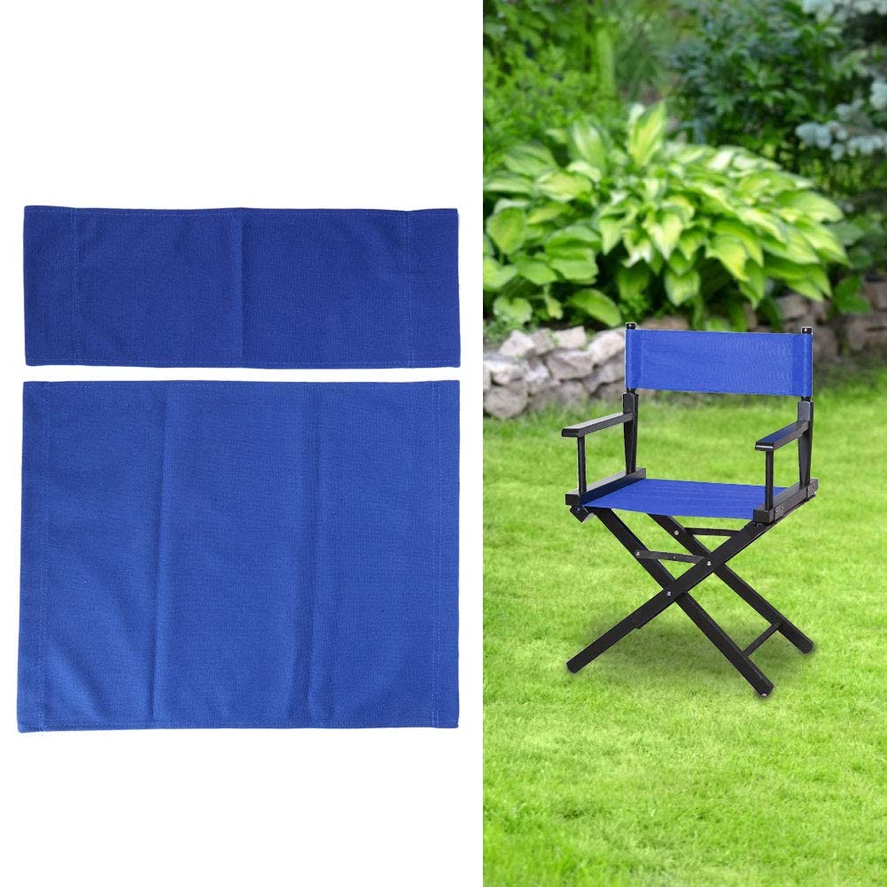 Lot De 2 Housse Siège Chaise Réalisateur Rayures Bleues - Remplacement Toile Élégante Pour Extérieur