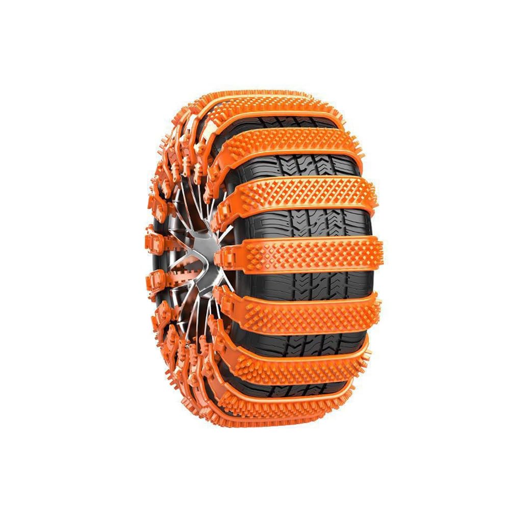 12 pcs Car Snow Tire Chains for VW Atlas Cross Sport 2020 2021 2022 2023 2024, Reusable Adjustable Anti-Snow Chains with Grip Particles, Wear-Resistant Emergency Chains for Winter Driving
