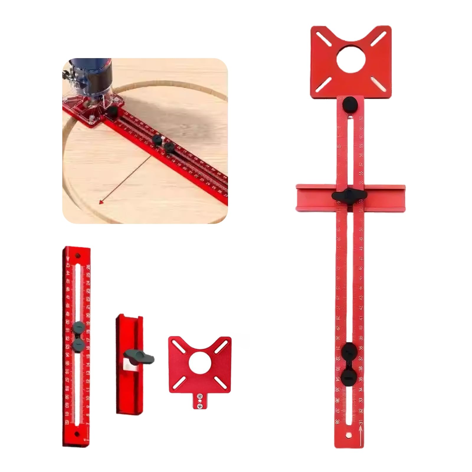 Dyouen Adjustable Cabinet Router Tool Milling Groove Bracket Hardware Jig Woodworking Circle Cutting Template Guide
