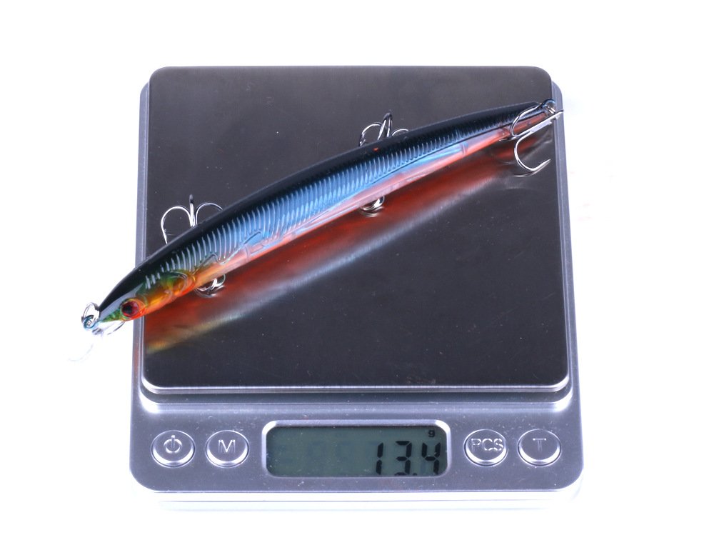 8 señuelos Minnow VIB Inshore grandes con tres ganchos de triple punta 13,4 G/13,3 cm