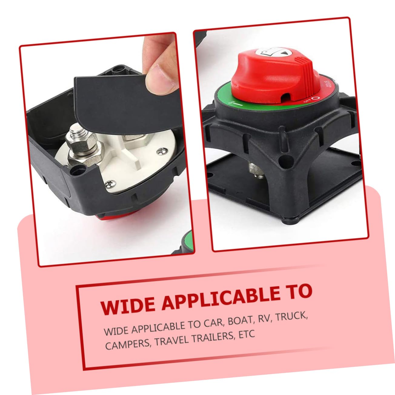 Interruttore Principale Batteria 600a in Plastico e Ottone | On-off Manuale, per Auto e Camper, Adatto a Batteria e Apparecchiature Elettriche