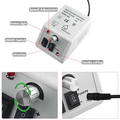 Miniatura 3 de Professional - Taladro eléctrico de uñas, incluye cortaúñas y cortador de uñas eléctrico, juego de 206 bandas de lijado, juego de manicura, uso para