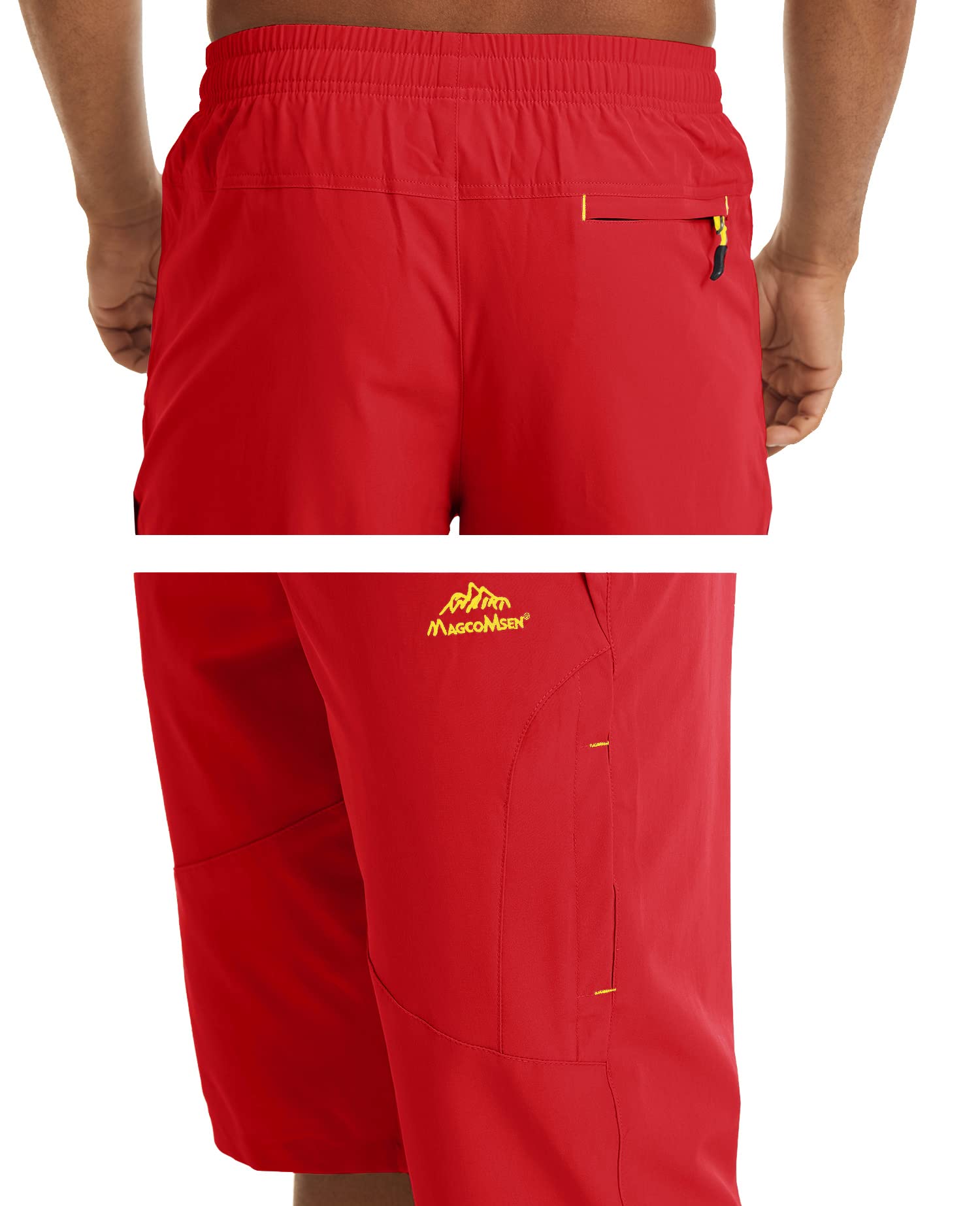 MAGCOMSEN Szybkoschnące męskie spodenki outdoorowe 3/4 z regulowanym sznurkiem do ściągania