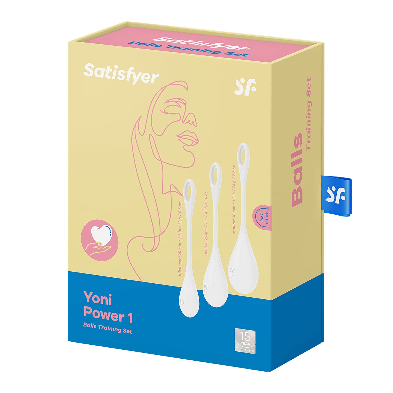 Satisfyer Yoni Power 1 Boules de Geisha | Sex Toys pour Femmes | 74g | Silicone doux pour la peau | Poids 22 à 74 g | Entraînement du plancher pelvien | Sextoys femme | Érotique