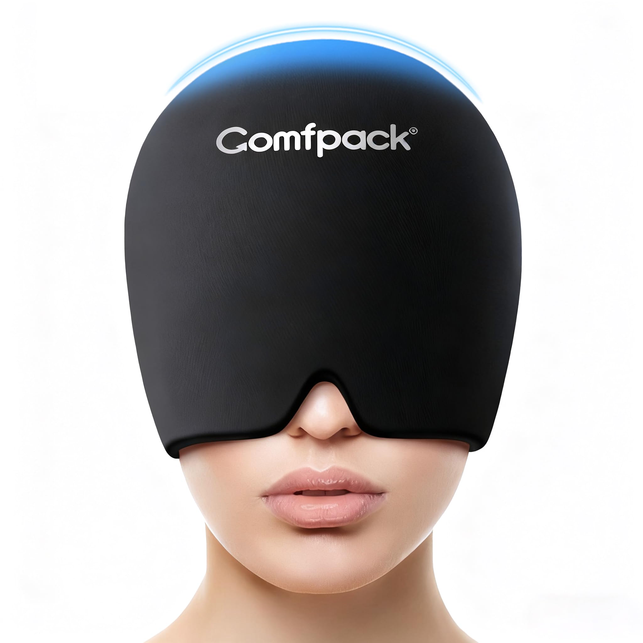 Comfpack Migraine Relief Cap, FSA Eligible, Full Head Cold Compress Soft Stretchy Headache Relief Cap for Tension, Sinus, Stress Relief, Hangover Ice Hat, Puffy Eyes, Gifts for Migraine Sufferers