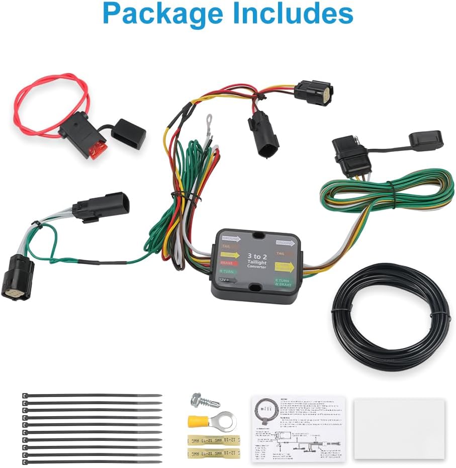 WATERWICH 4-Pin Trailer Wiring Harness Compatible with Ford Edge Limited SE SEL Sport 2011 2012 2013 2014 Replacement for 56120 Trailer Hitch Wiring Harness