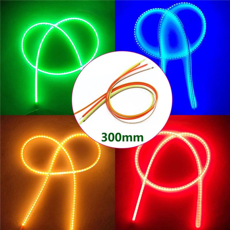 Elastyczny filament LED 3 V żarówka Edisona LED filament dioda COB LED elastyczne części lampy dioda akcesoria do oświetlenia żarowego, czerwony, 300 mm (11,8 cala) - 10 szt