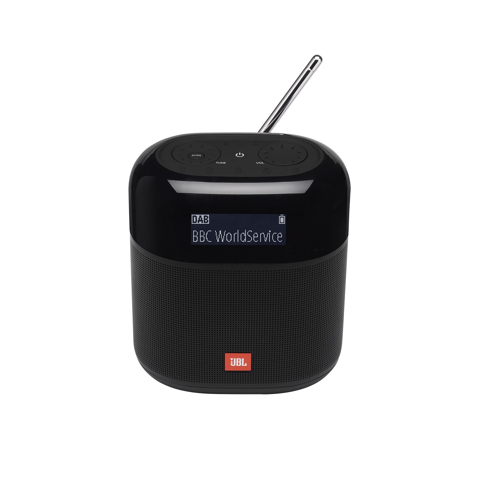 JBL Tuner XL Tragbares DAB/DAB+/FM‑Radio mit JBL Pro Sound, Bluetooth 4.2, IPX7‑Wasserschutz, 15‑Std. Akku, Großem hintergrundbeleuchtetem LCD‑Display und 5 Senderpresets, Schwarz