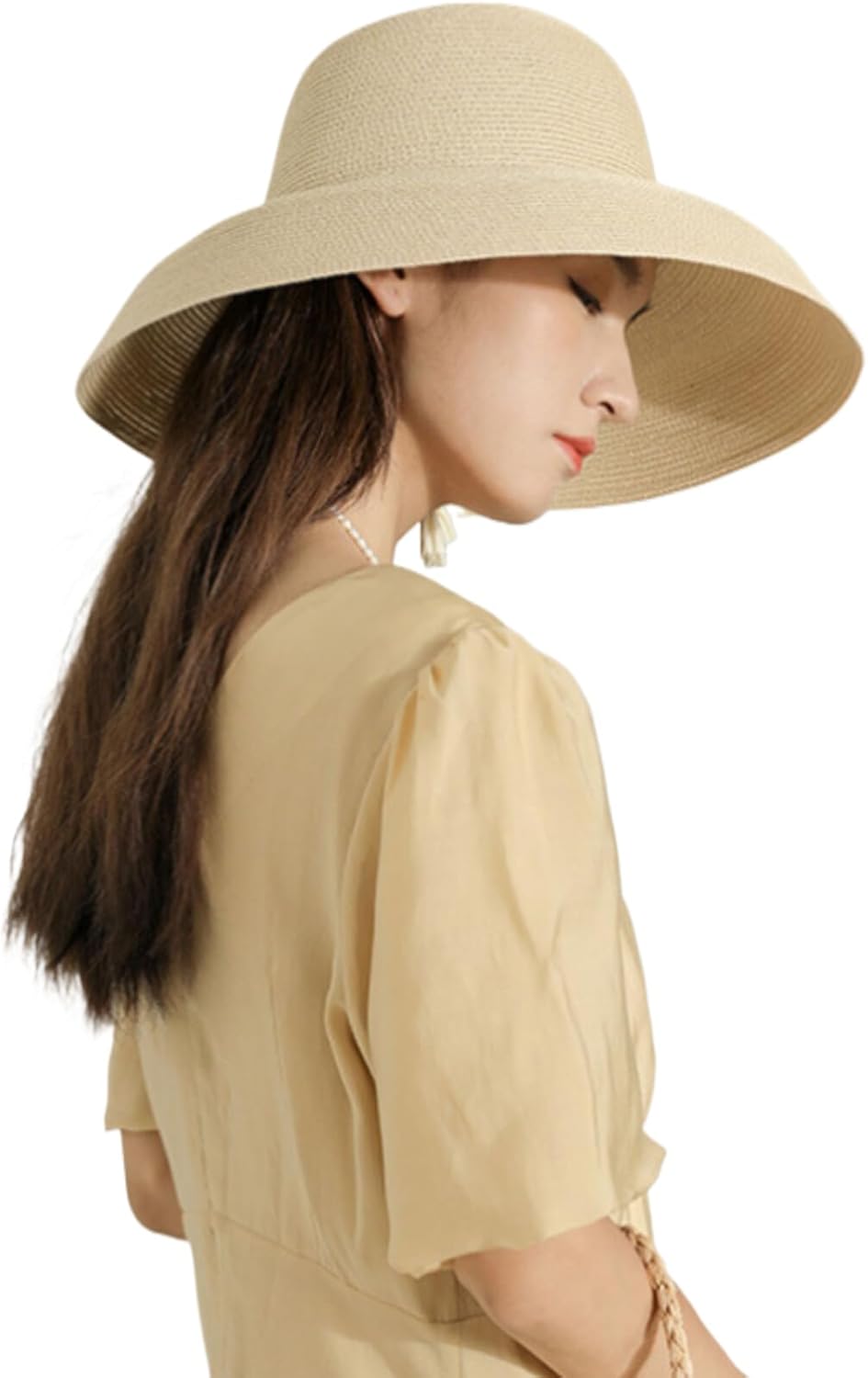 YEKEYI Sun Hats for Women Wide Brim Beach Hat Straw Hat UPF Travel Foldable Brim Summer UV Hat - Image 4