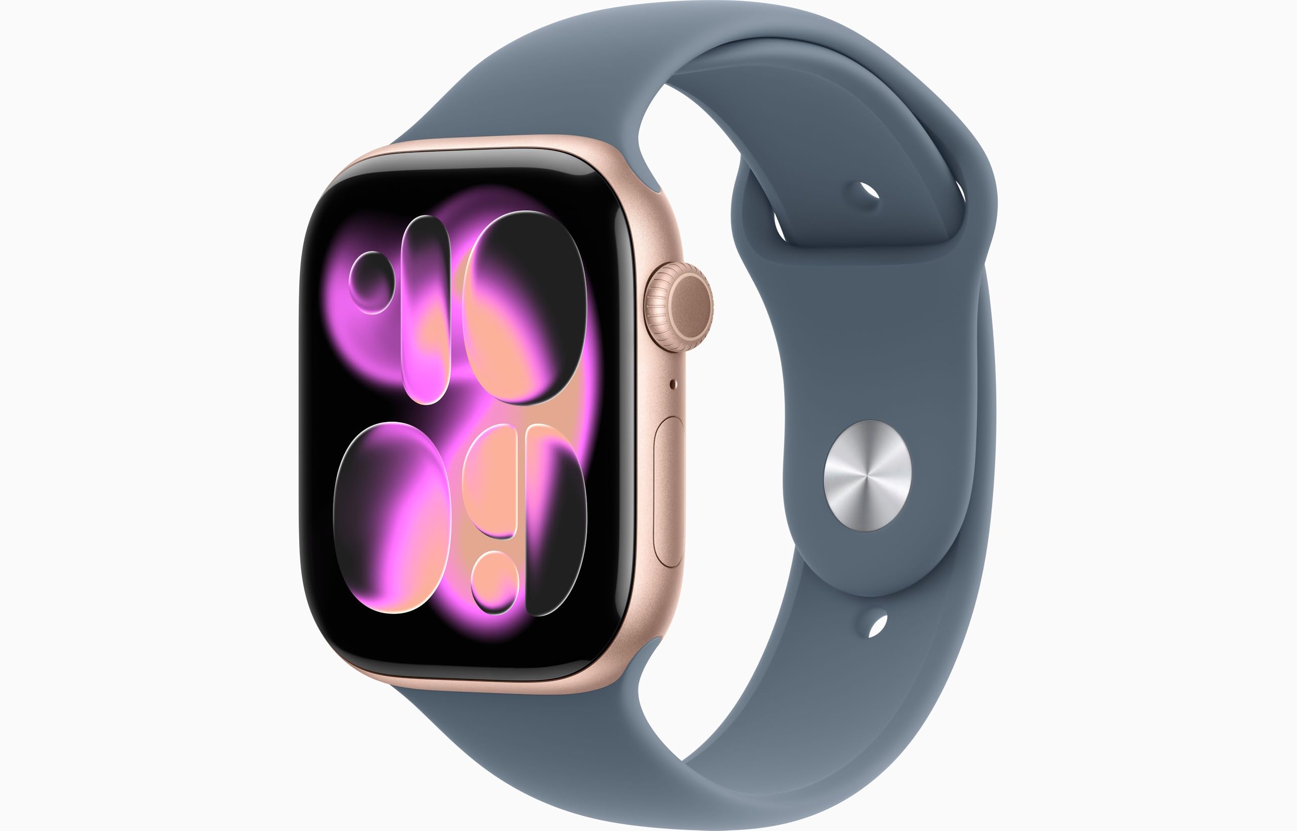 Apple Watch Series 11 [GPS, 46mm] Rose Gold Aluminum Case with Anchor Blue Sport Band, S/M (Renewed)