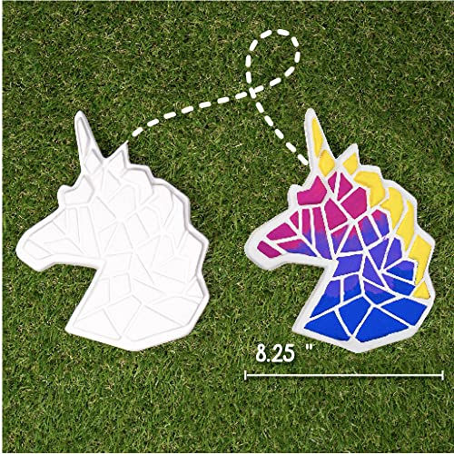 Image of Creative Roots Mosaic Unicorn Stepping Stone, Includes 7-Inch Ceramic Stone & 6 Vibrant Paints, DIY Garden Stepping Stone Kit for Kids Ages 6+