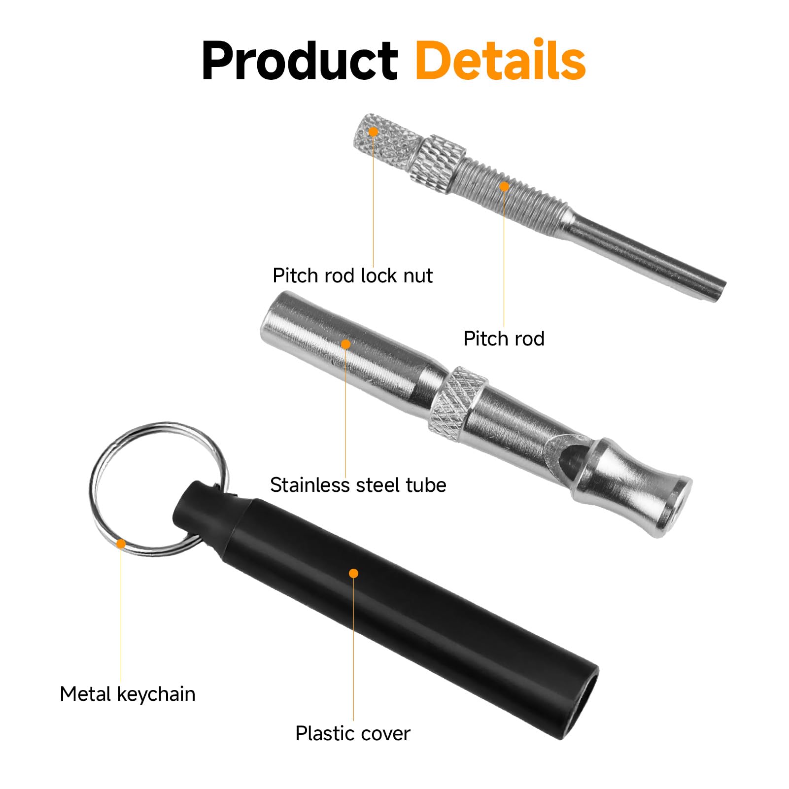 2 Pièces Sifflet Ultrason pour Chien, Sifflet de Dressage Haute Fréquence Réglable avec Lanière, Outil Anti Aboiement et Éducation Canine Portable pour Chiens Petits Moyens et Grands
