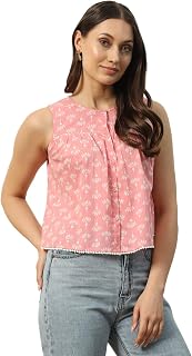 FIORRA Women's Baby Floral Cotton Regular Fit Top With Lace Detail Price In India