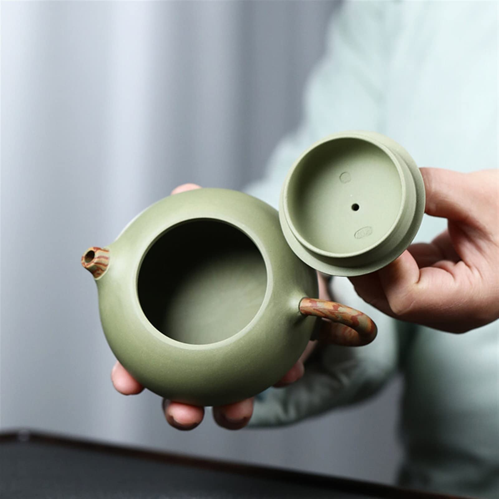 190ml Handmade Herbata Doniczki Fioletowy Clay Teapot Beauty Czajnik Raw Rewe Green Clay Boutique Teaware Chinese herbata ceremonia prezent Wykonany Ręcznie (Color : 190ml)