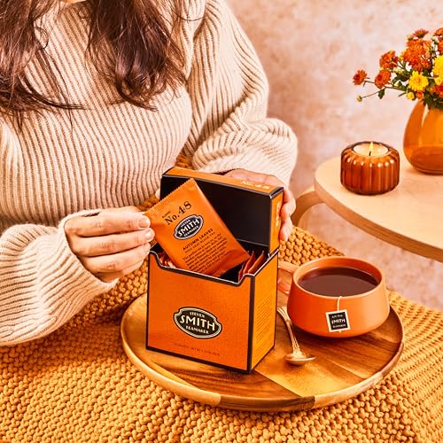 Steven Smith Teamaker Autumn Leaves No. 48, Yunnan Black Tea, Cinnamon, Ancho Chile, Ginger, Clove, Sugar-Free, Black Tea Bags, 15 Sachets, 1.48oz each