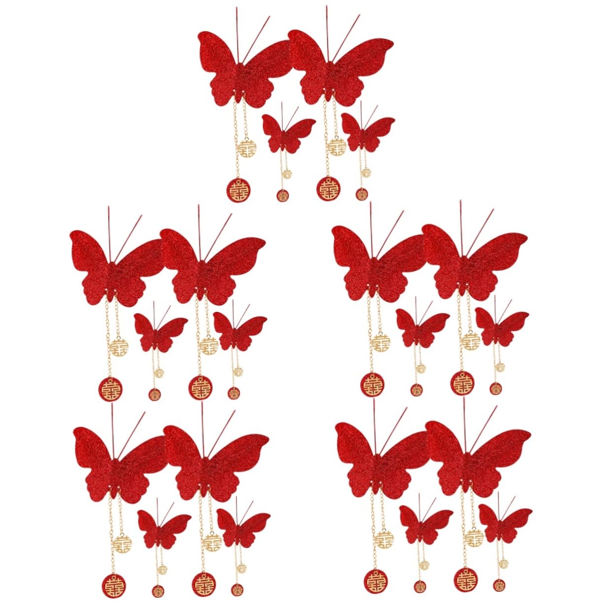 Zerodeko 20stücke Schmetterlings-hängedekorationen Für Hochzeiten Glitzer-butterfly- Für Schlafzimmer Und Wohnraum-dekoration Wiederverwendbar Und Robust