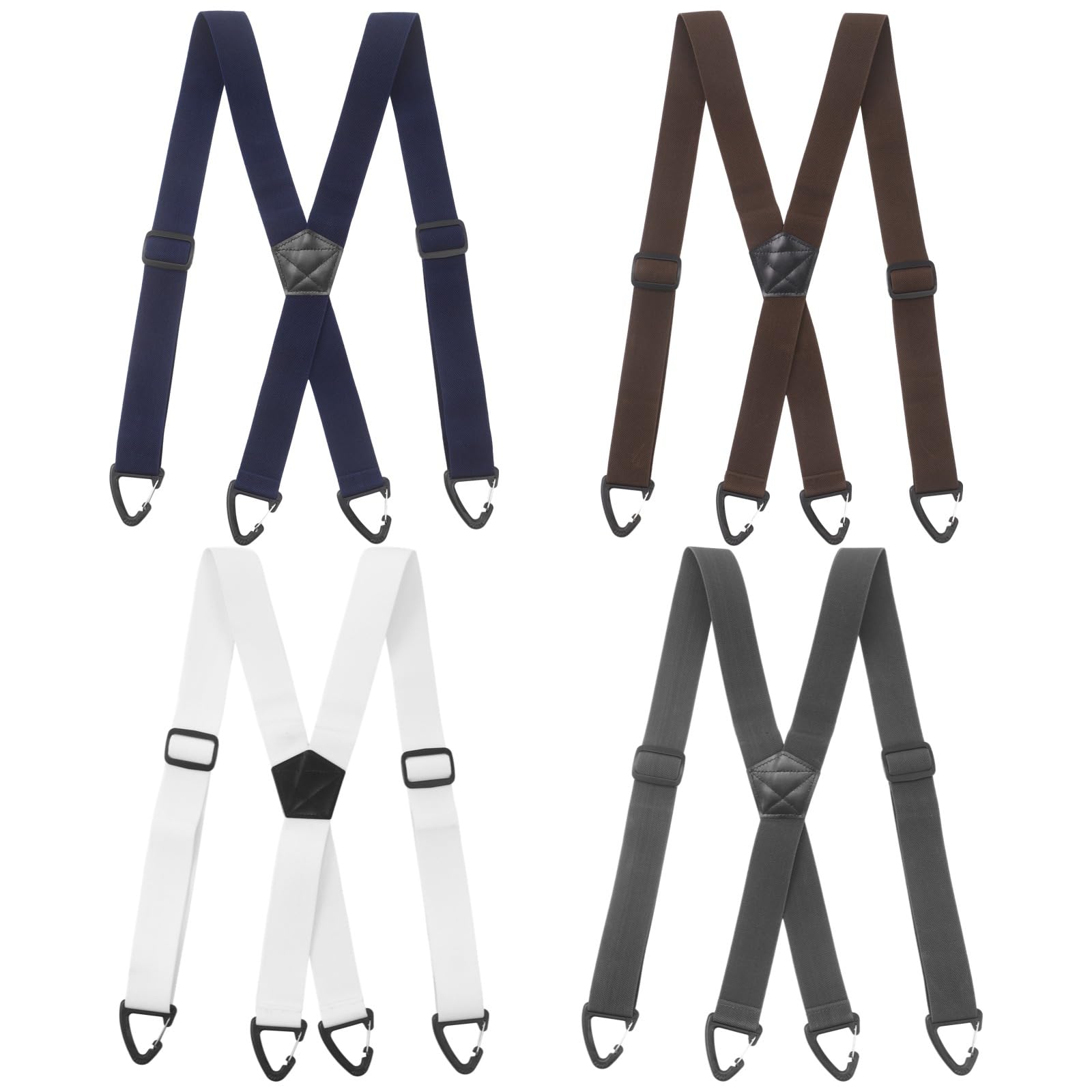 4 tirantes para hombre, tirantes elásticos ajustables con espalda en X con 4 clips de mosquetón, cinturón invisible debajo de la ropa para montañismo, uso casual, pantalones cargo, controles