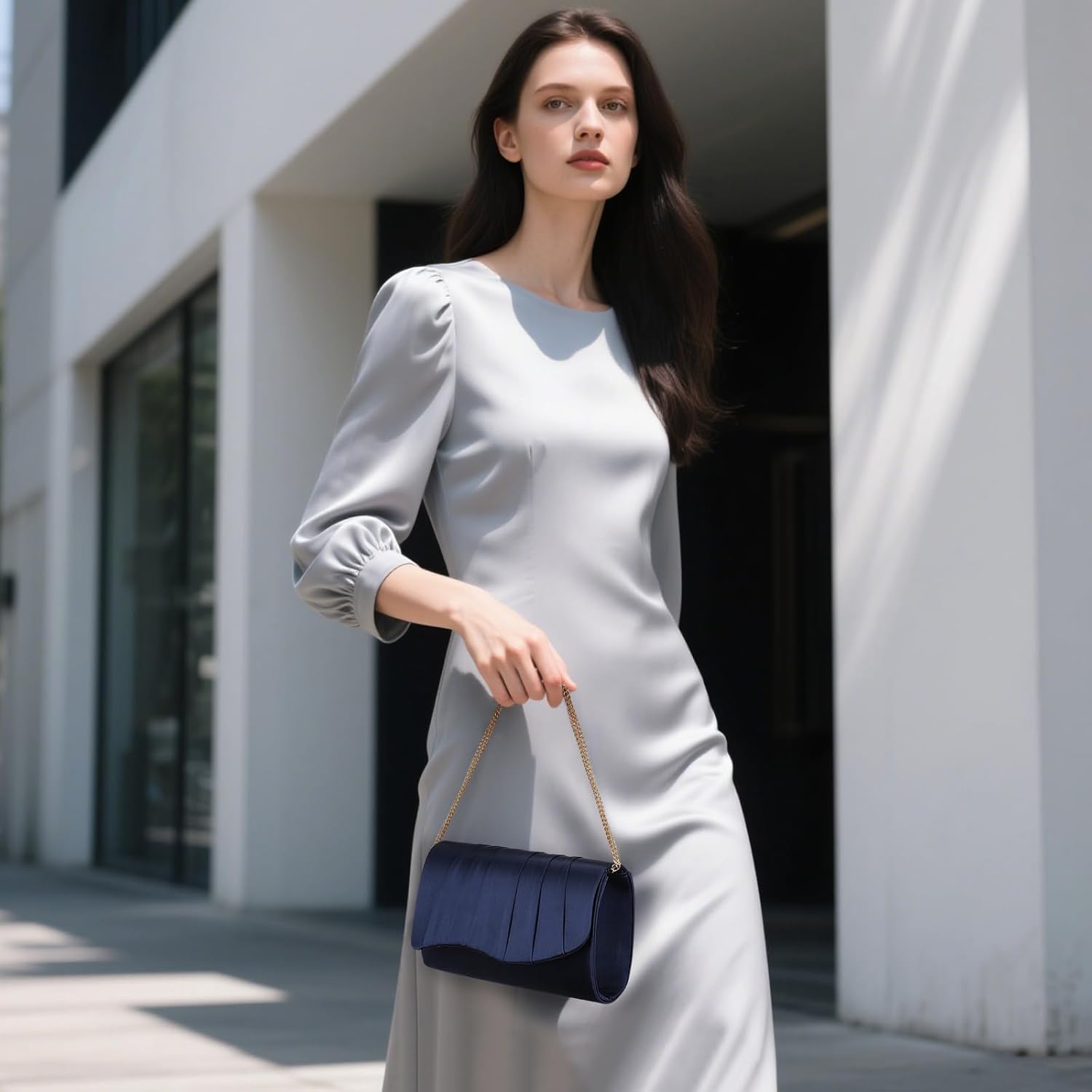 UBAYMAX Clutch Purses for Women Formal, Pleated Satin Evening Bag Purse Handbags Evening Clutch for Prom Party Wedding - Image 7