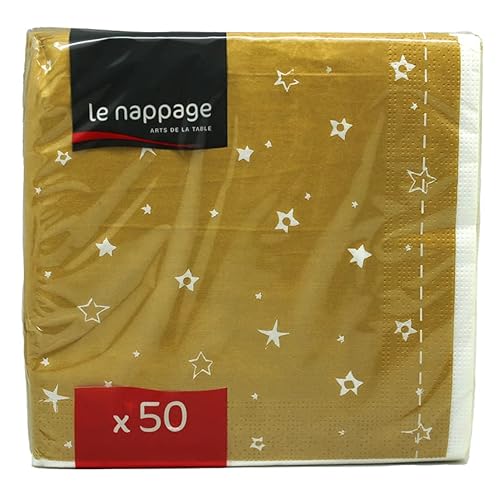 50 Serviettes en ouate 33x33cm 2plis Village Or Cover