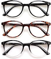 SIGVAN 3 Pack Spring Hinge Reading Glasses - Stylish Black/Tortoise Readers for Men & Women, Comfortable Lightweight Fit