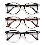 SIGVAN 3 Pack Reading Glasses Spring Hinge Stylish Readers Black/Tortoise for Men and Women (3 Mix, 1.75)