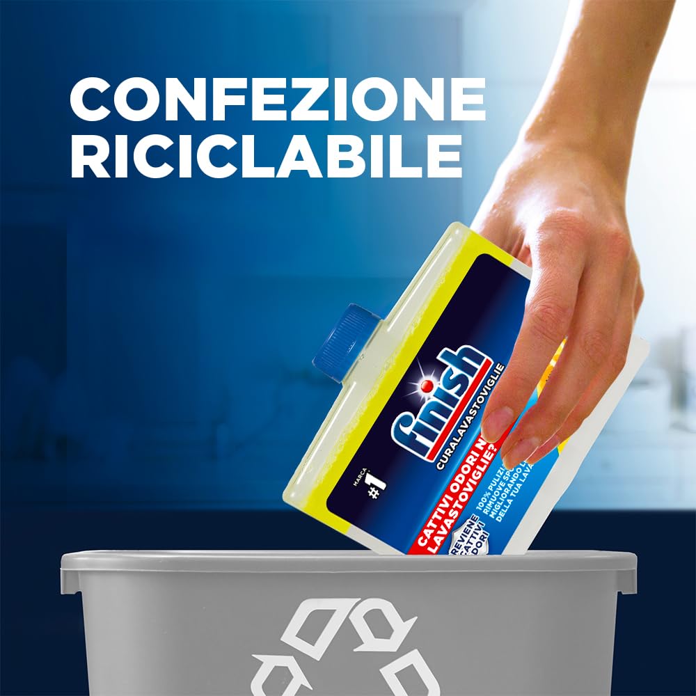 Finish Curalavastoviglie, Additivo Lavastoviglie, 2 Prodotti da 250 ml, Limone.