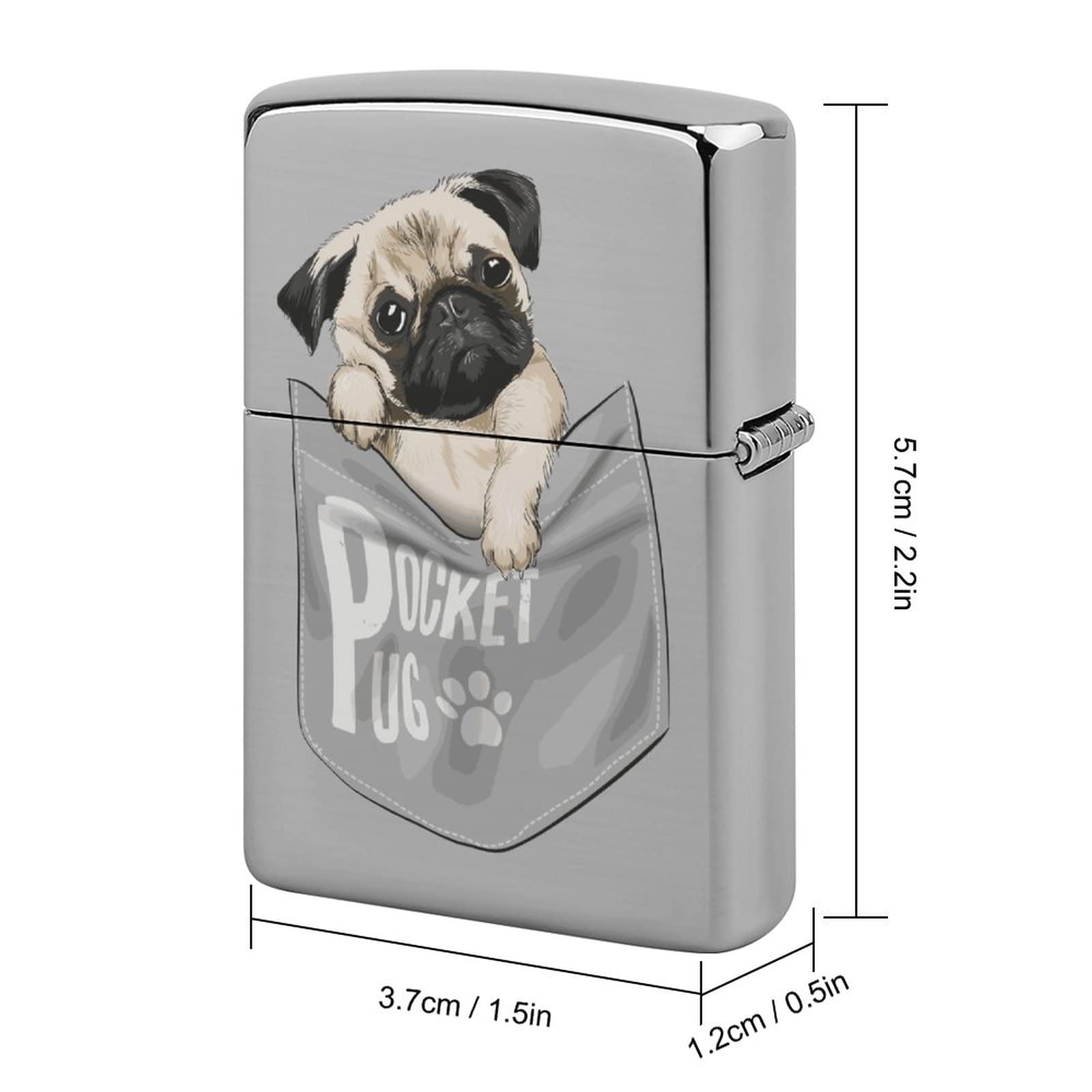 Amazon.co.jp: Zippo兼用ケース 面白い パグ ポケット 犬 ジッポ 