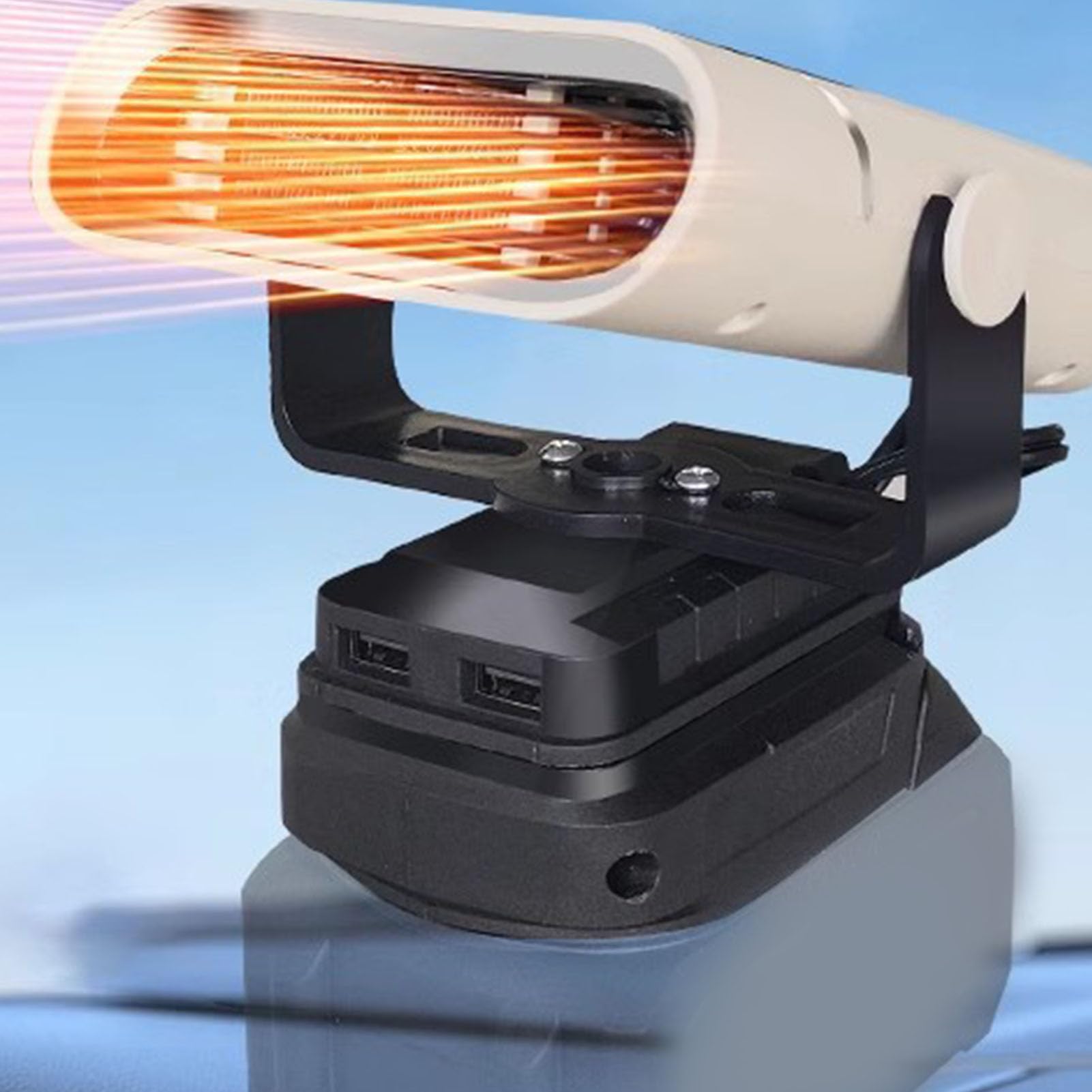 Sxhlseller Calentador Portátil Inalámbrico para Batería, Descongelador de Coche Giratorio de 360° y Calentador Espacial con 2 Ajustes de Calor para Lugar de Trabajo, Taller y Camping