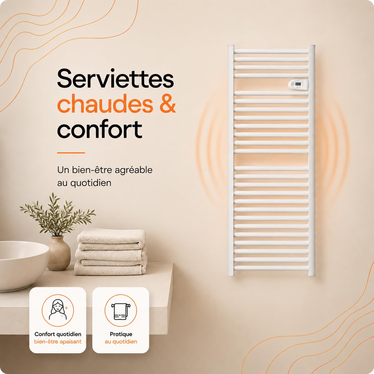 BESTHERM - Sèche-serviette électrique sans fluide 750W HESTIA blanc