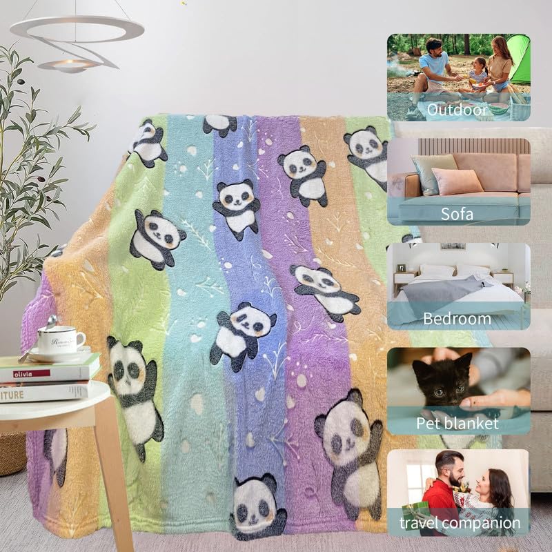 Panda Blankets for Girls/Boys, Gifts Girls, Kids Toddler Blanket Kids, Personalized Baby Soft Fleece and Throw, Birthday 40inx 50in