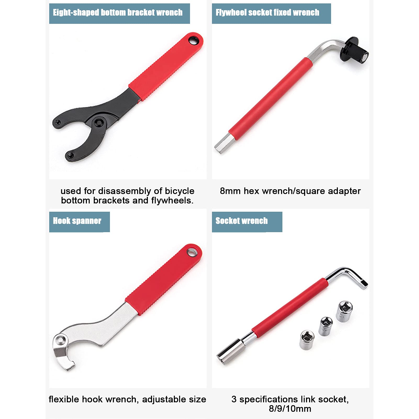 Fahrrad-Stahl-Reparatur-Set, Ausrüstung, Werkzeugkasten, Universal-Werkzeug-Set, Wartung, Heimmechaniker, tägliches Fahrrad