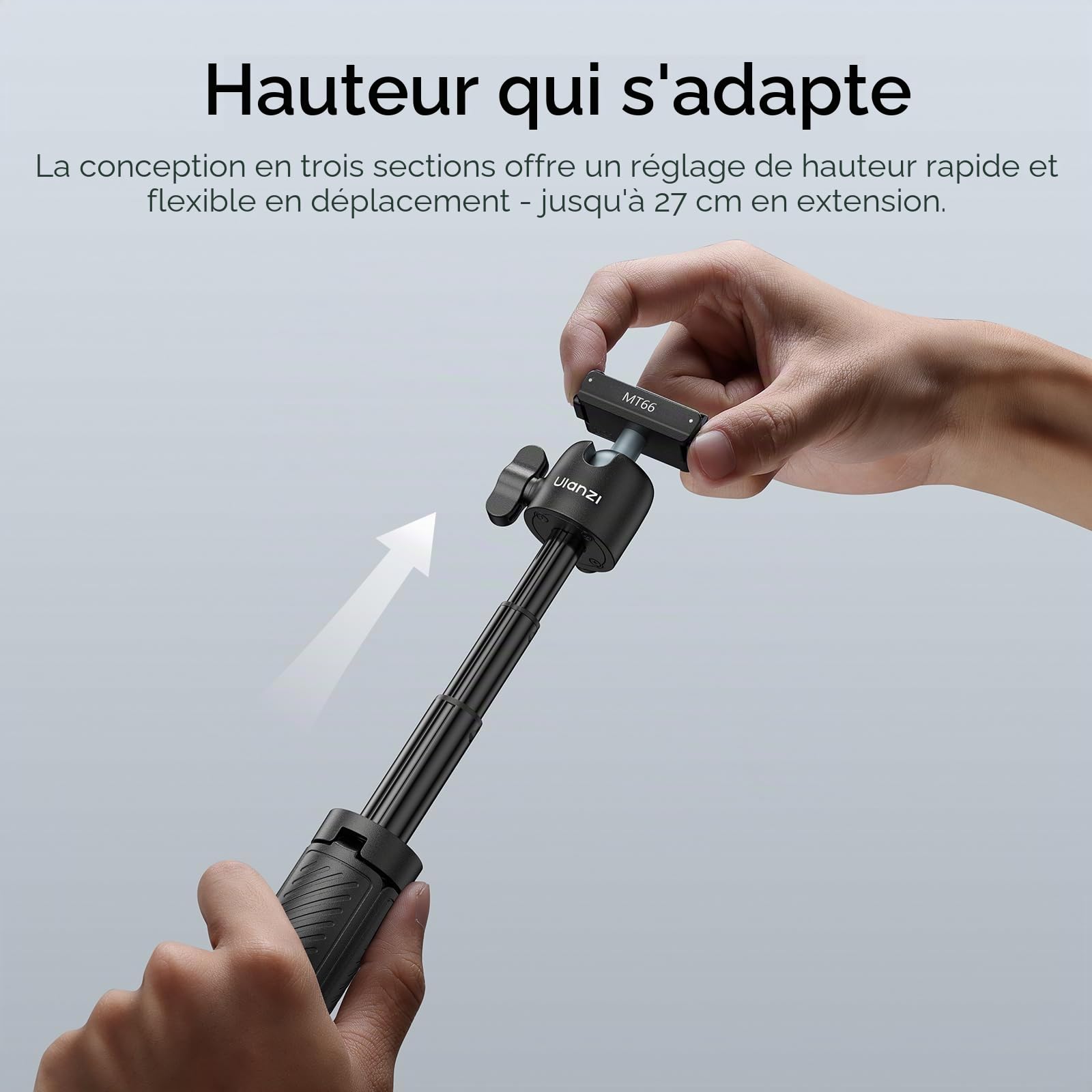 ULANZI MT66 Trépied pour caméra d'action, Support Adaptateur magnétique à dégagement Rapide pour DJI Osmo 360 Nano Action 5 Pro 4, Perche à Selfie/Mini trépied