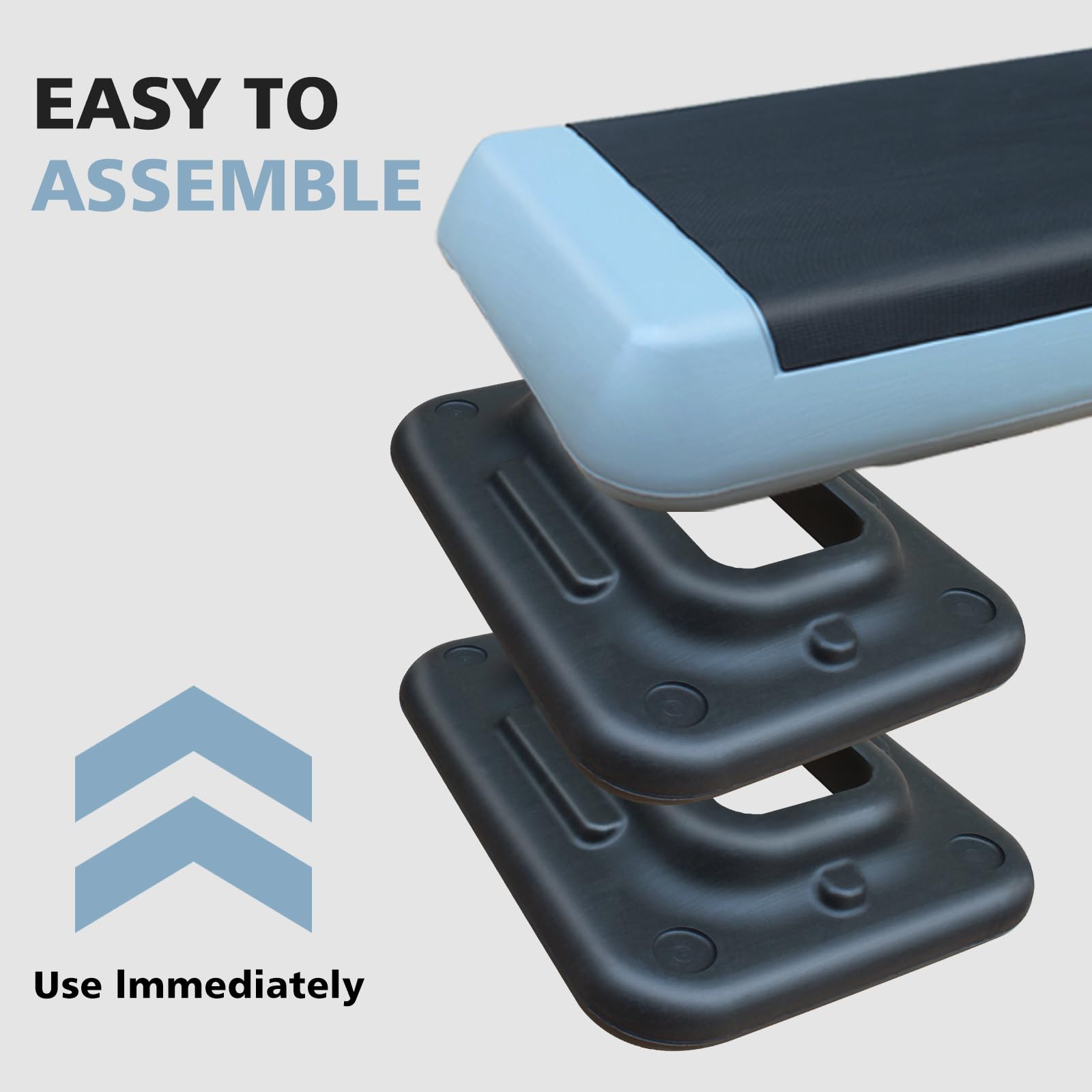 Aerobic Stepper für Fitness und Training, 76x35cm Steppbrett Höhenverstellbar, Step-Plattform-Trainer Rutschfest für Zuhause