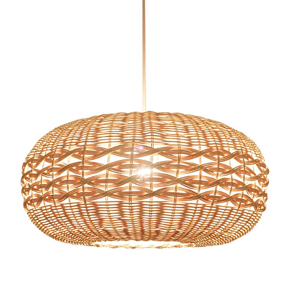 LYMSXAZOU Boho Wicker Rattan Chandelier Antique Lantern Pendant Lighting Pastoral Farm Hanging Lamp Southeast Asian Restaurant Chandeliers Style Fixture For Bars Cafe Living Room