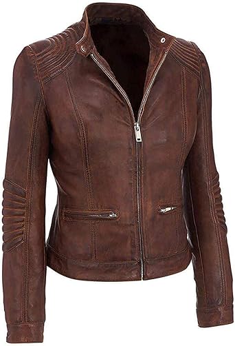 biker marron mujer