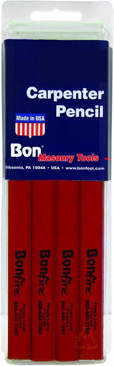 Bon Tool 84-841 Pencil - Red Casing Hard Black Lead - (72/Pkg)