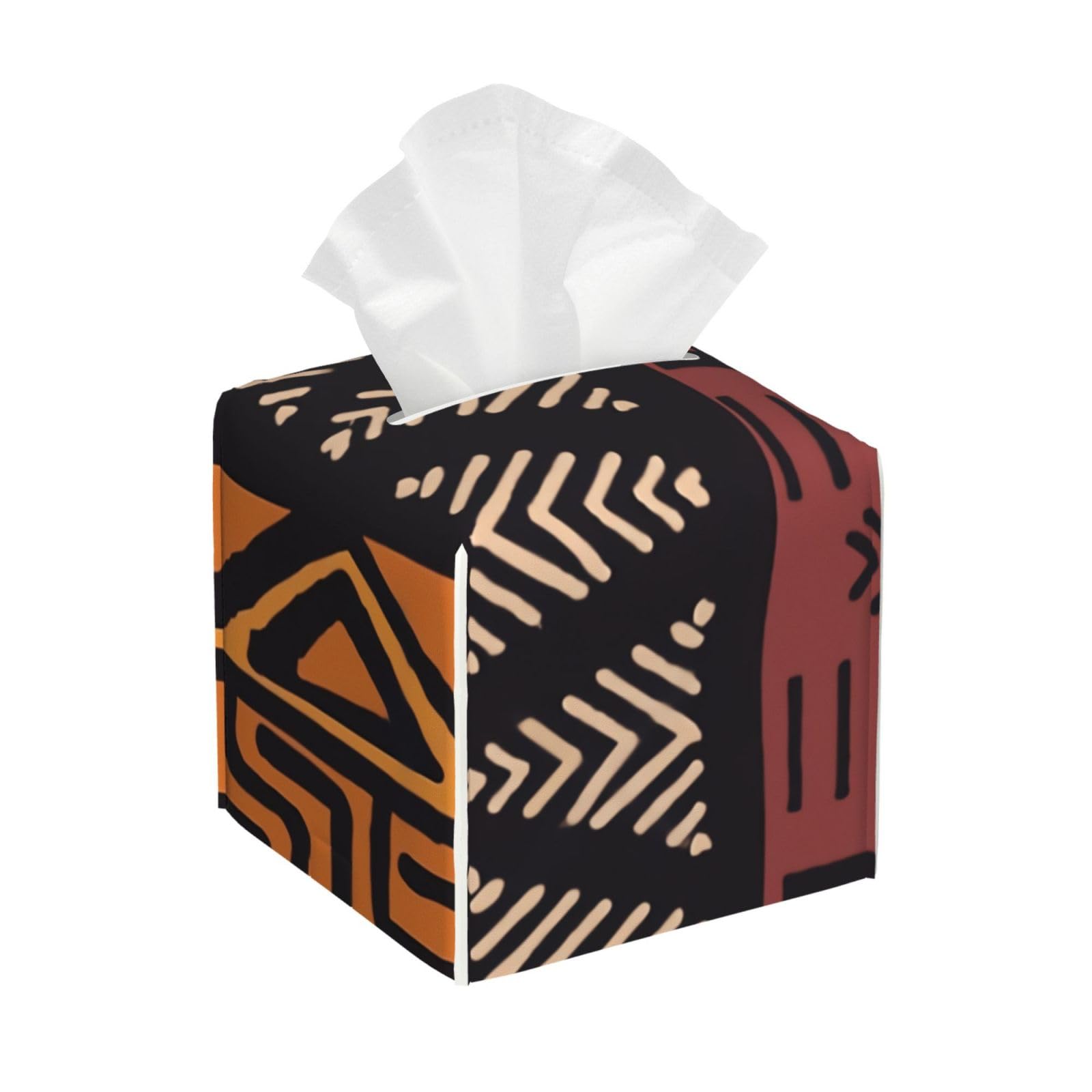 African Tribal Mudcloth Tissue Box Cover, Fashionable Decorative Storage Box, Suitable for Most Places