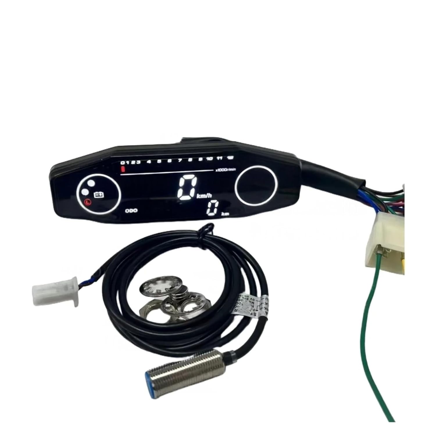 Motorcycle Speedometer Tachometer Universal Motorcycle Speedometer Gauge Digital Meters Sensor Set Tachometer Odometer for Russian KR200