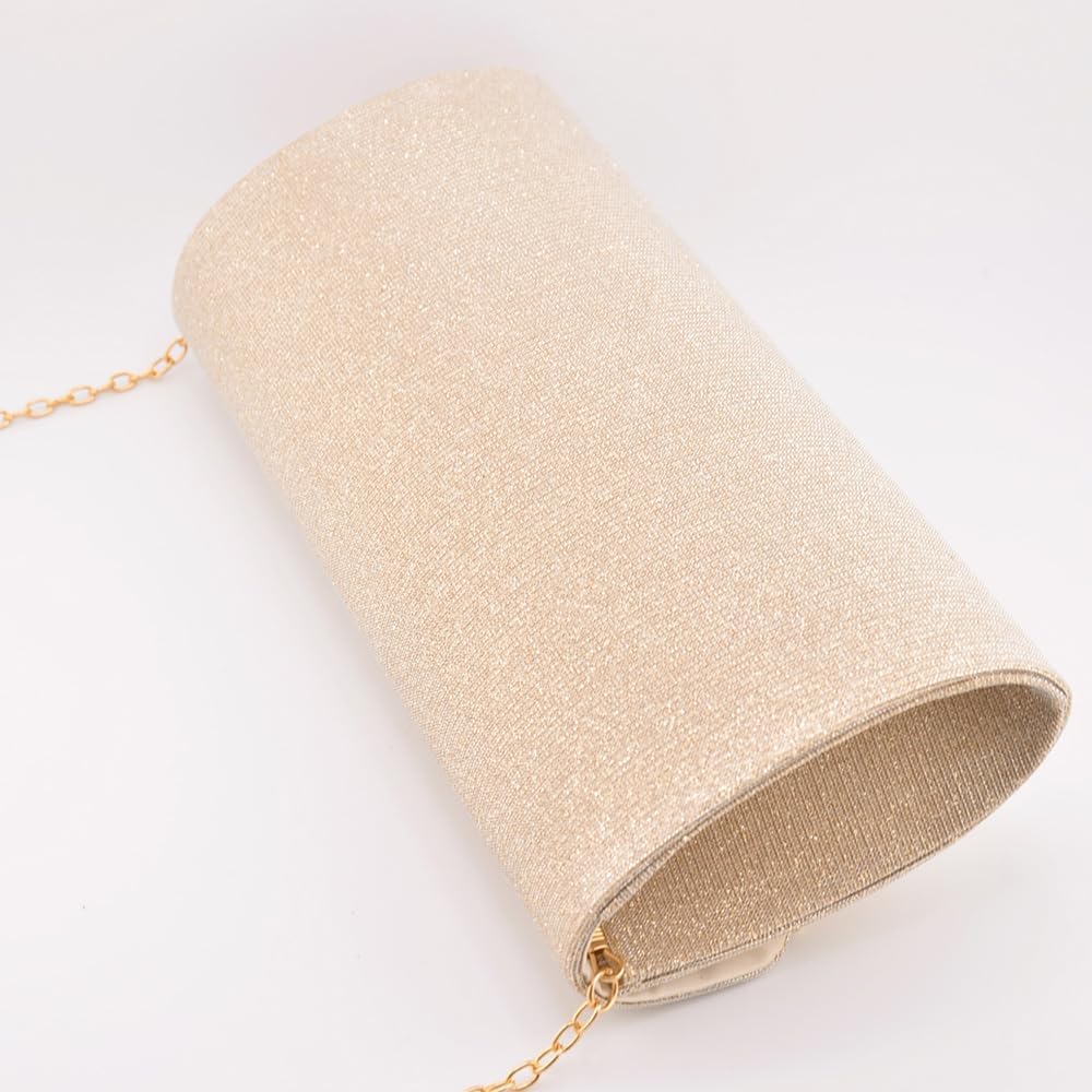 Bolso Mujer Clutch Elegante Fiesta de Noche Brillante Monedero del Banquete Crossbody con Cadena Desmontable para Boda Banquete Vacaciones