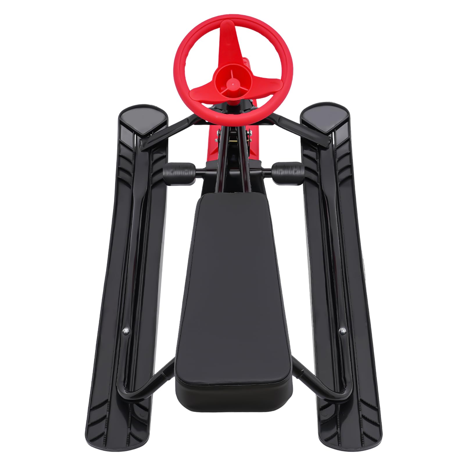 Lenkschlitten für Kinder, Schlitten mit Lenkrad, Doppelbremsen & 100 kg Tragkraft, Robuster Outdoor-Rodler für Ski, Schnee & Sand, ab 3 Jahren