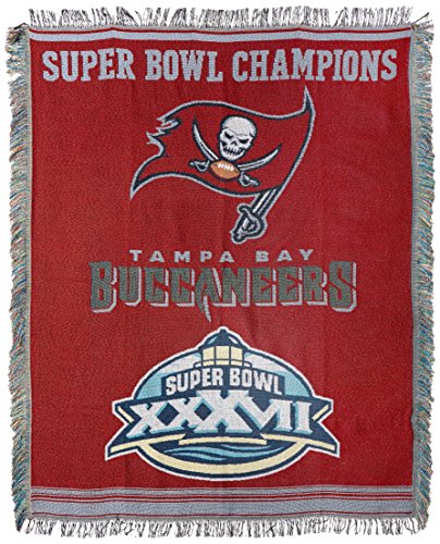 Northwest NFL Tampa Bay Buccaneers Commemorative Woven Tapestry Wall Hanging, 48 x 60 Inches, Officially Licensed, Decorative Fringes